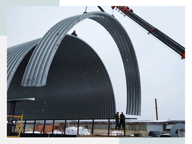 Полукруглые ангары в Набережных Челнах